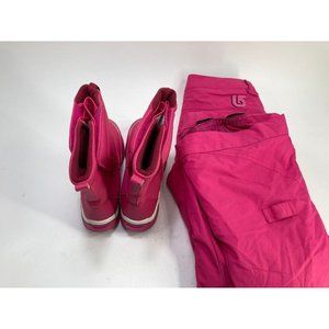 Girl's Sz 5M Pink Snow Boots & Matching Snow Pants